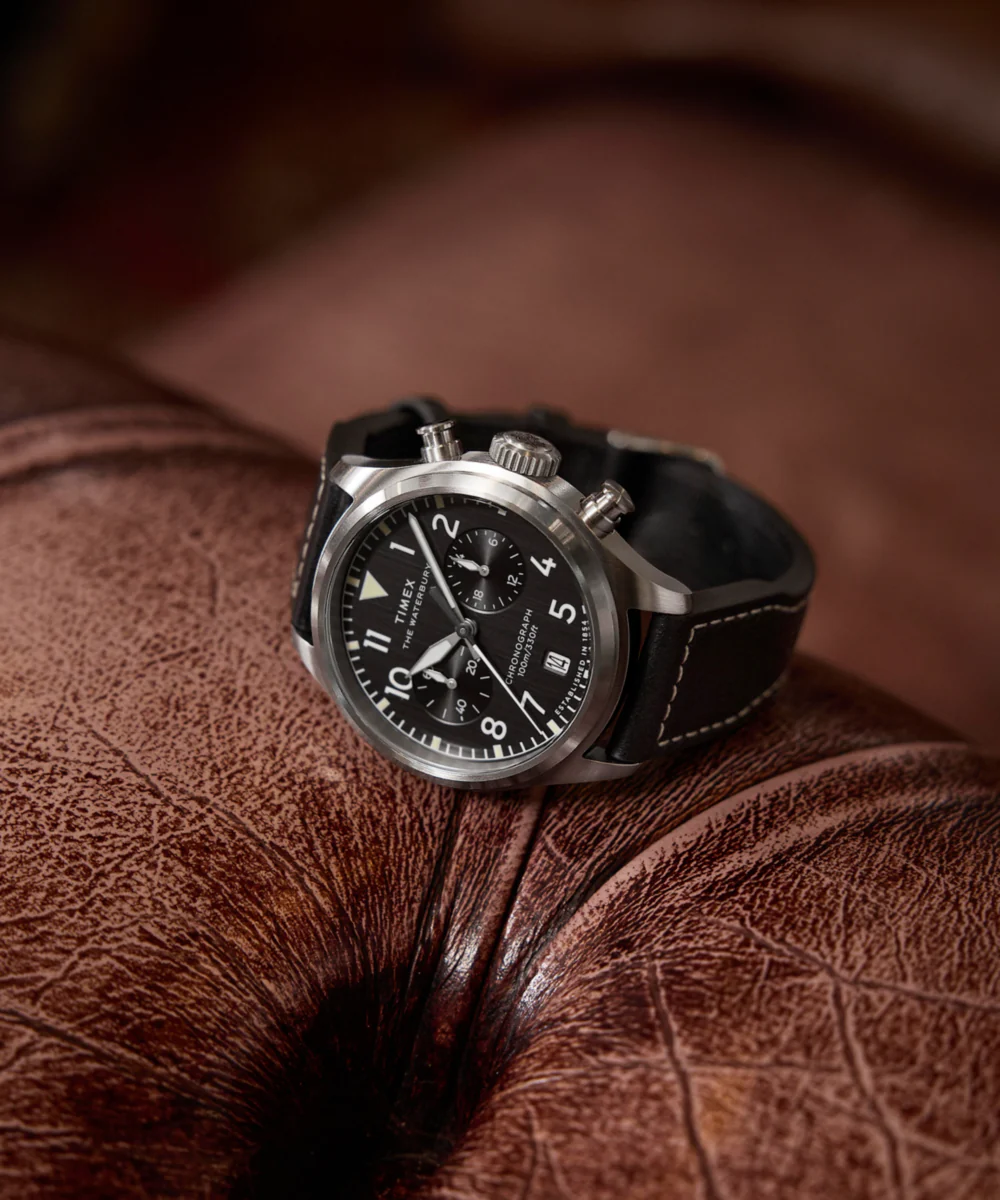 Waterbury Ace Chronograph 41mm Leather Strap Watch - Image 7