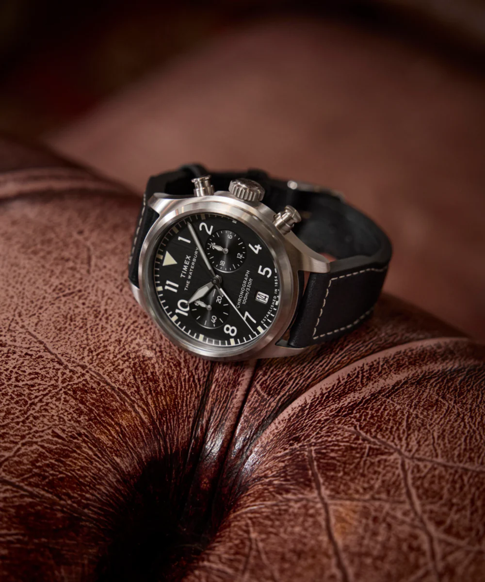 Waterbury Ace Chronograph 41mm Leather Strap Watch - Image 8
