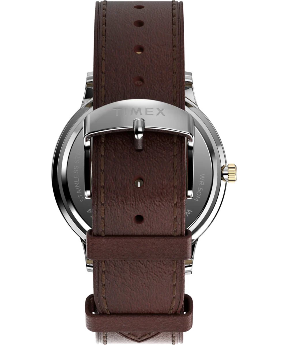 Waterbury Classic Moon Phase 40mm Leather Strap Watch - Image 4