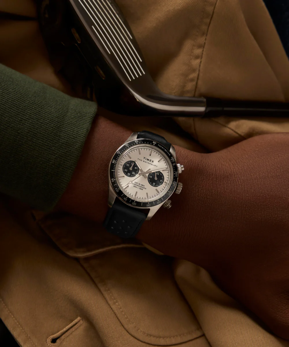 Waterbury Heritage Chronograph 39mm Leather Strap Watch - Image 3
