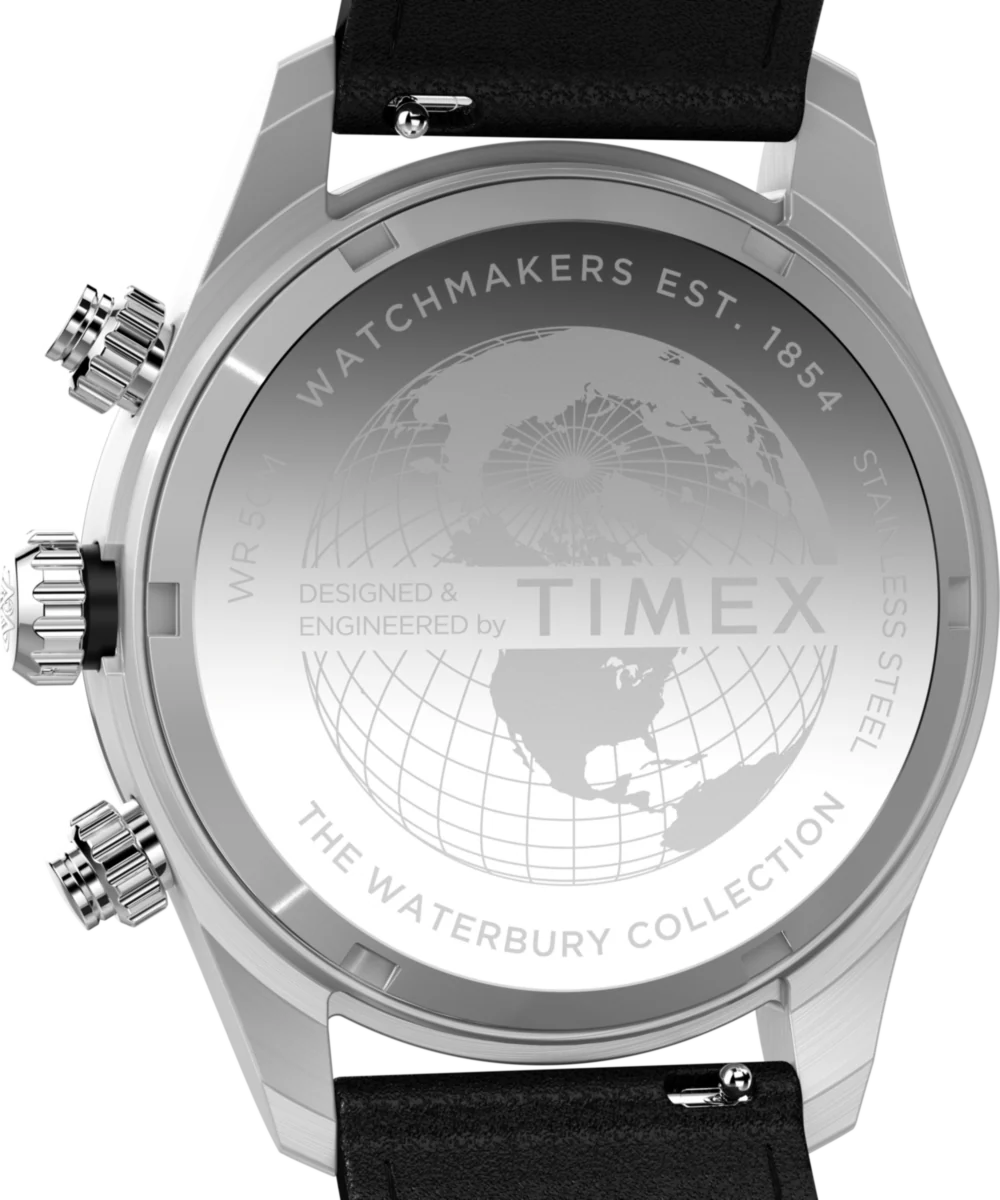 Waterbury Heritage Chronograph 39mm Leather Strap Watch - Image 6