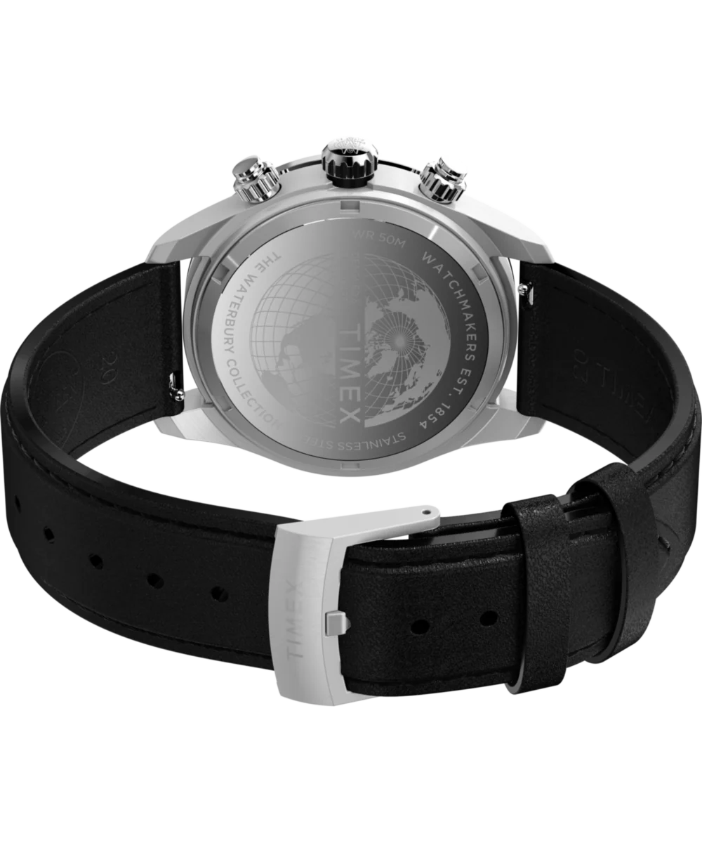 Waterbury Heritage Chronograph 39mm Leather Strap Watch - Image 7