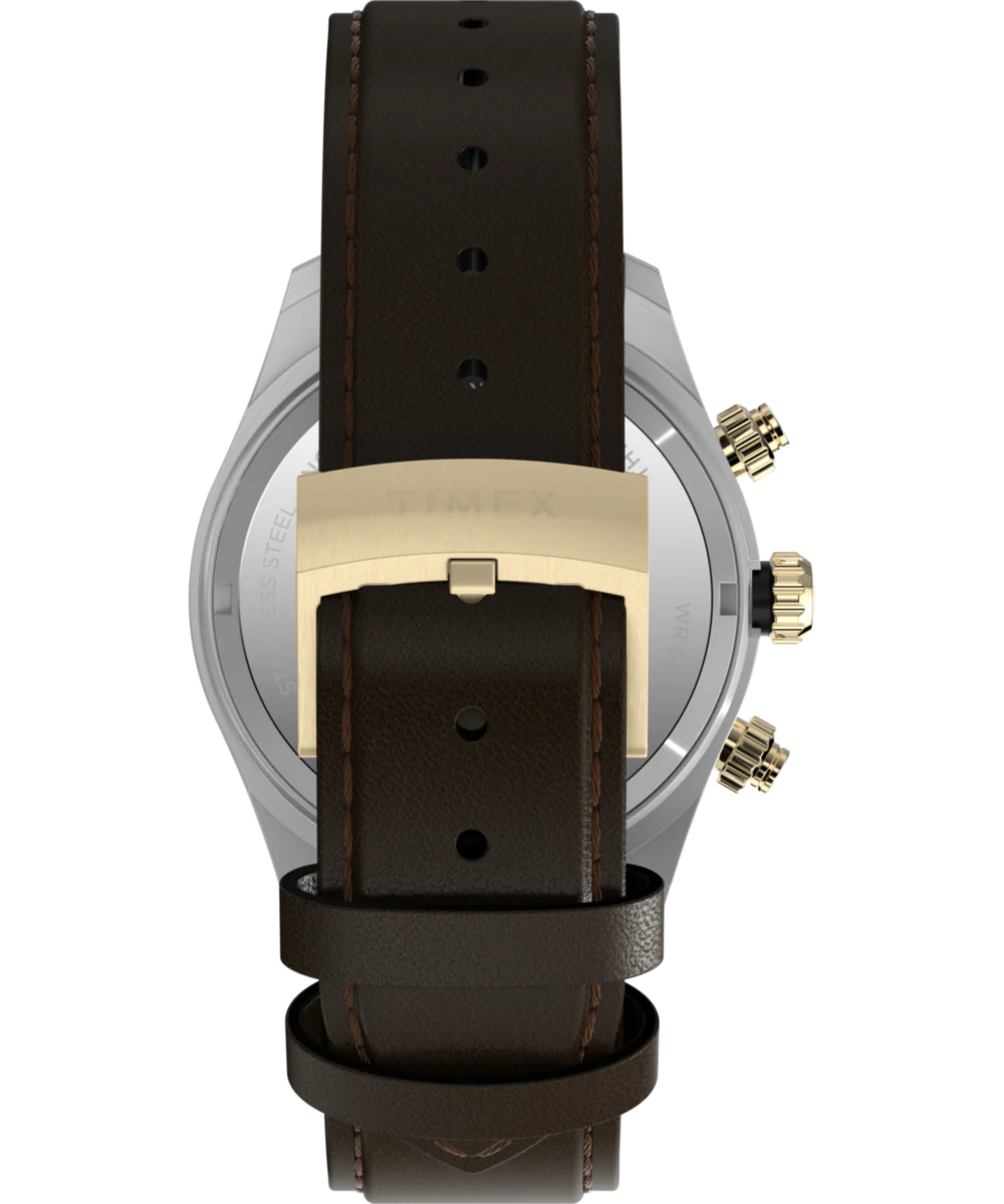 Waterbury Heritage Chronograph 39mm Leather Strap Watch - Image 4
