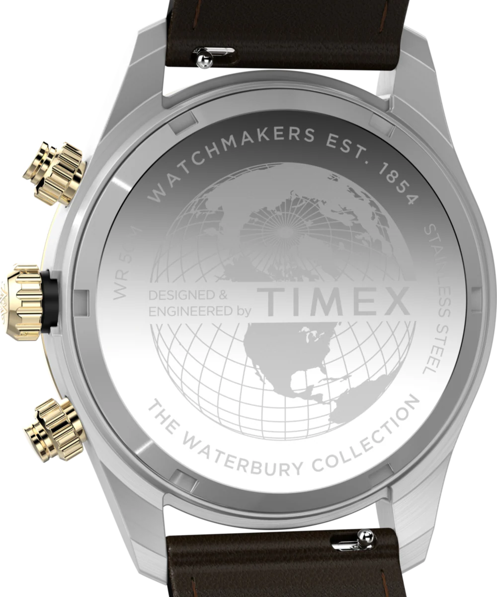 Waterbury Heritage Chronograph 39mm Leather Strap Watch - Image 5