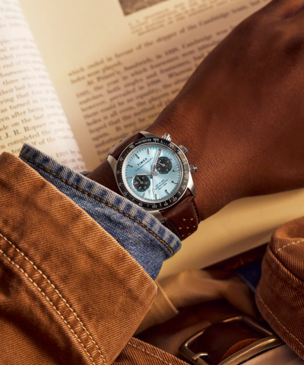Waterbury Heritage Chronograph 39mm Leather Strap Watch - Image 2