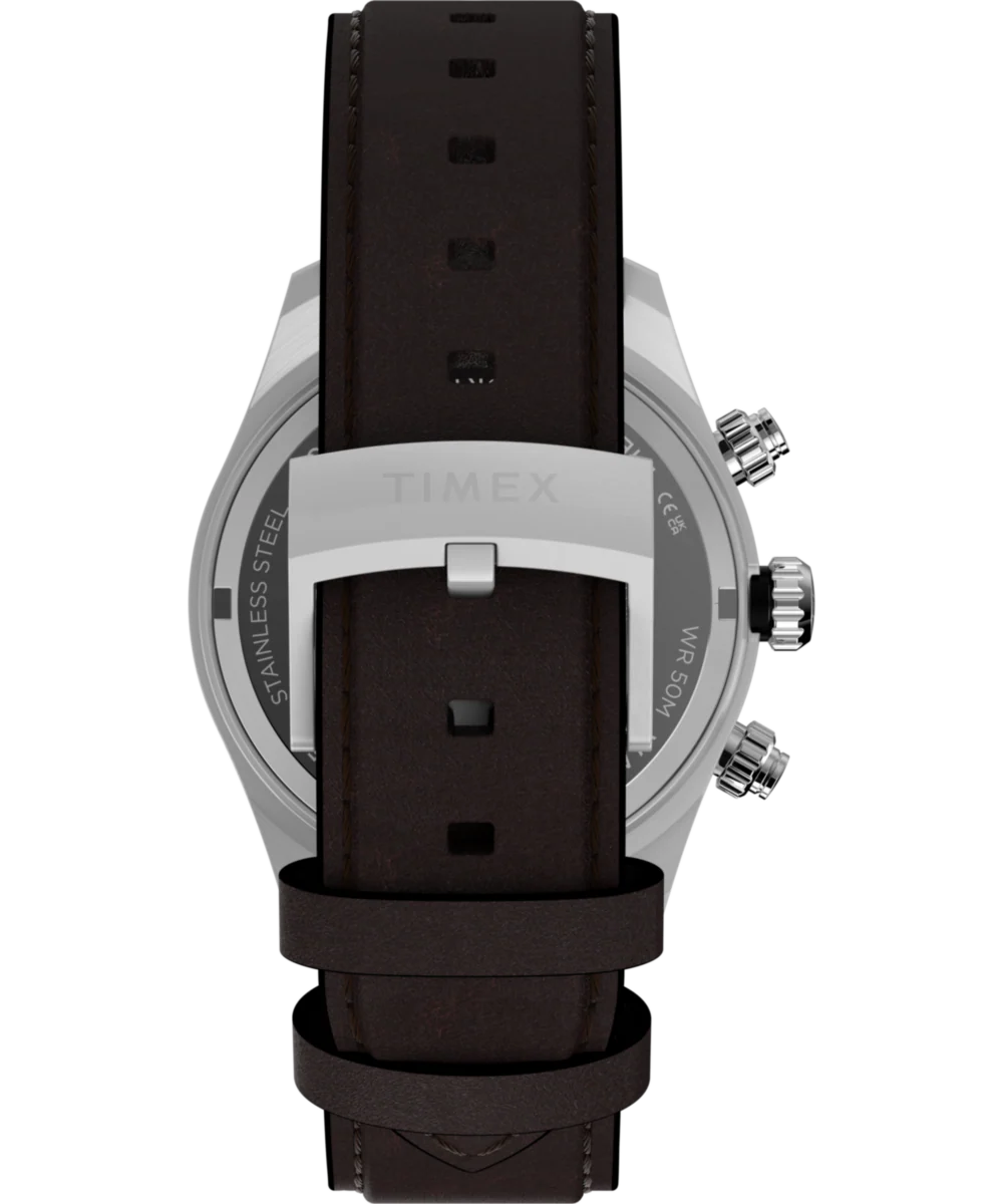 Waterbury Heritage Chronograph 39mm Leather Strap Watch - Image 4
