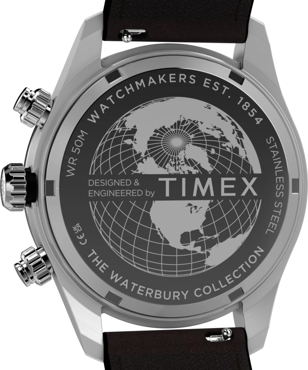 Waterbury Heritage Chronograph 39mm Leather Strap Watch - Image 5
