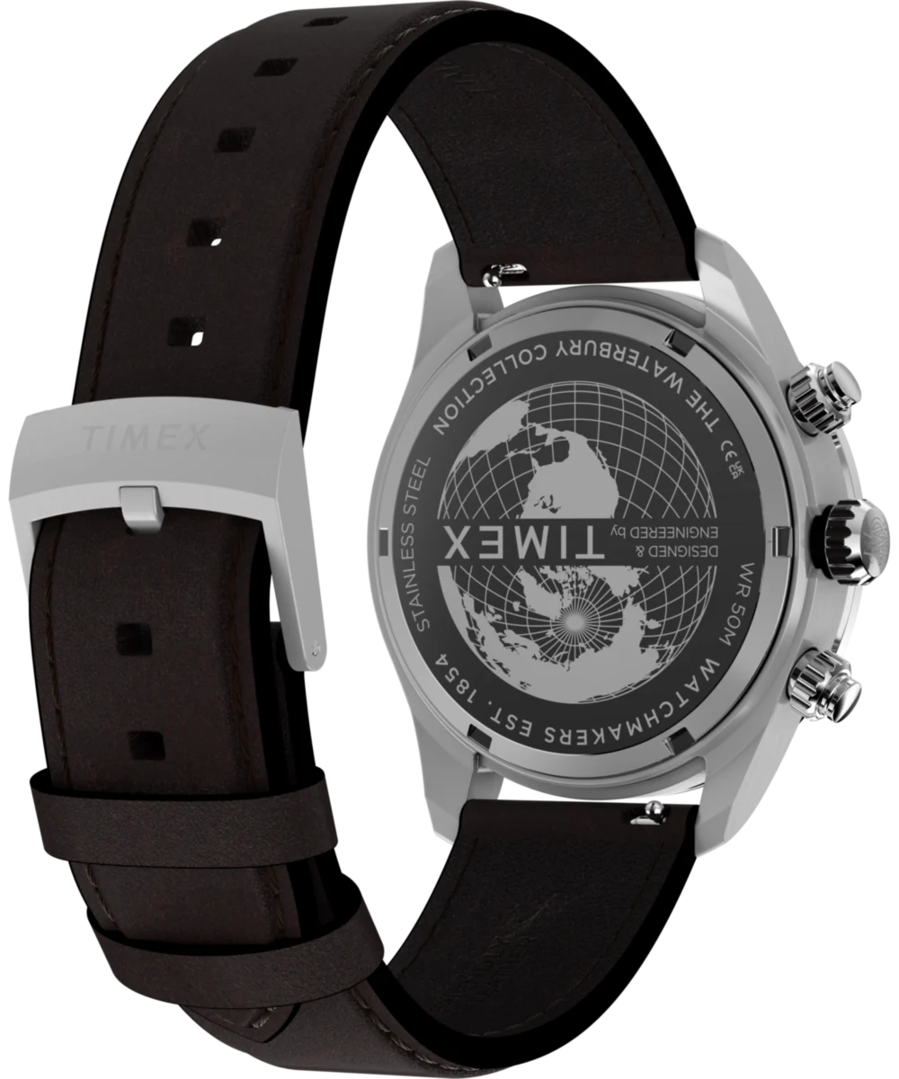 Waterbury Heritage Chronograph 39mm Leather Strap Watch - Image 6