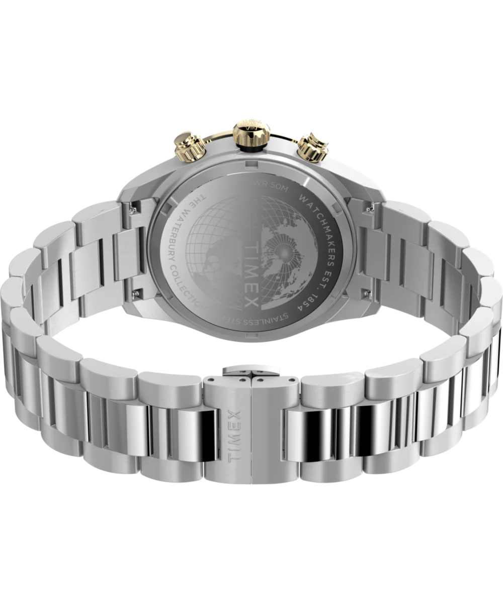 Waterbury Heritage Chronograph 39mm Stainless Steel Bracelet Watch - Image 7
