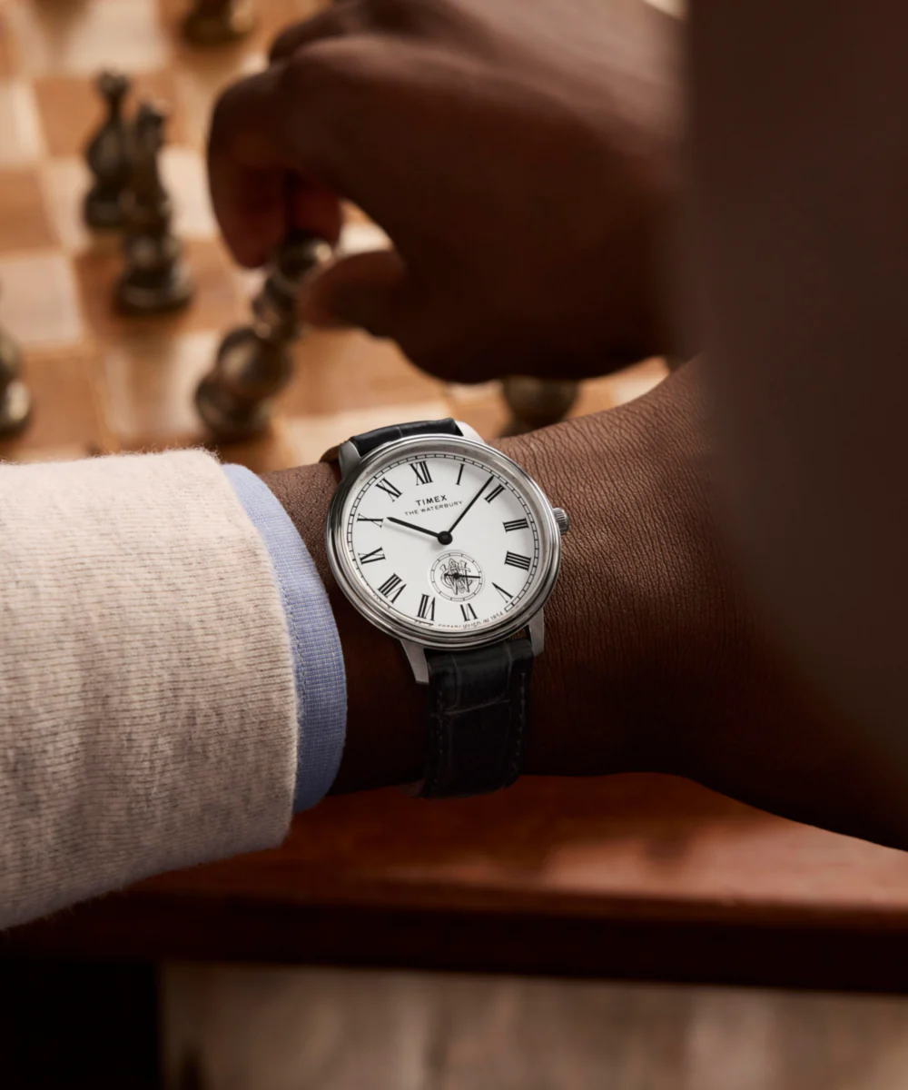 Waterbury Metropolitan Sub-Second 39mm Leather Strap Watch - Image 2