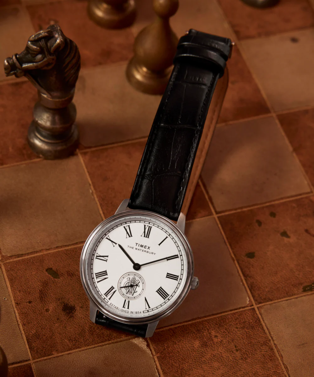 Waterbury Metropolitan Sub-Second 39mm Leather Strap Watch - Image 7