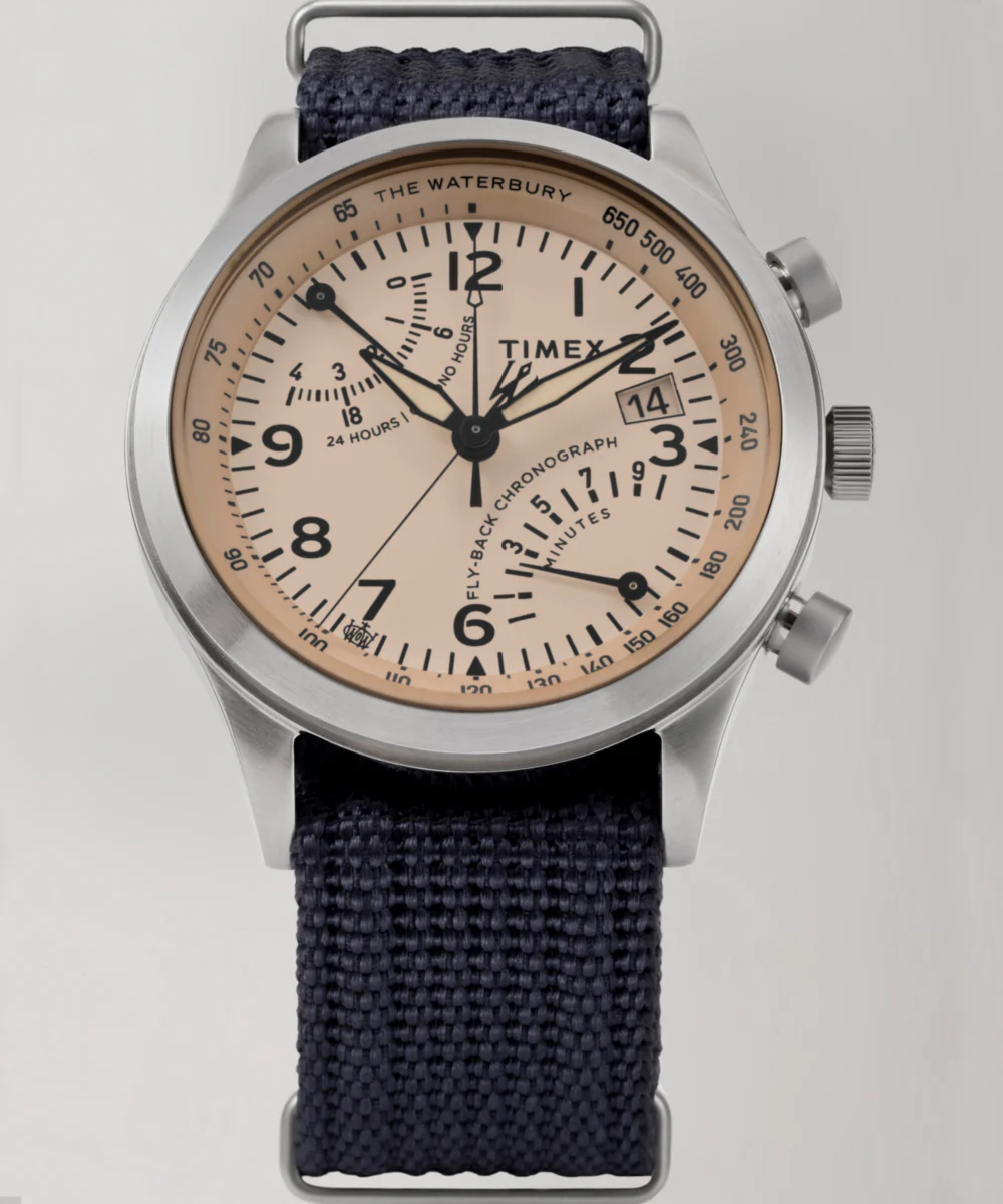 Waterbury Traditional Fly-Back Chronograph 43mm Fabric Strap Watch - Image 6