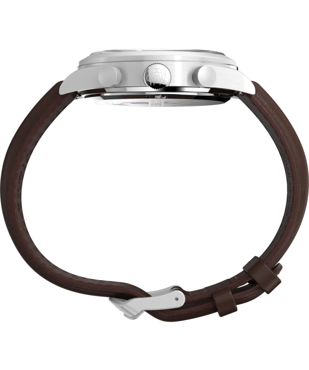 Waterbury Traditional Fly Back Chronograph 43mm Leather Strap Watch - Image 2
