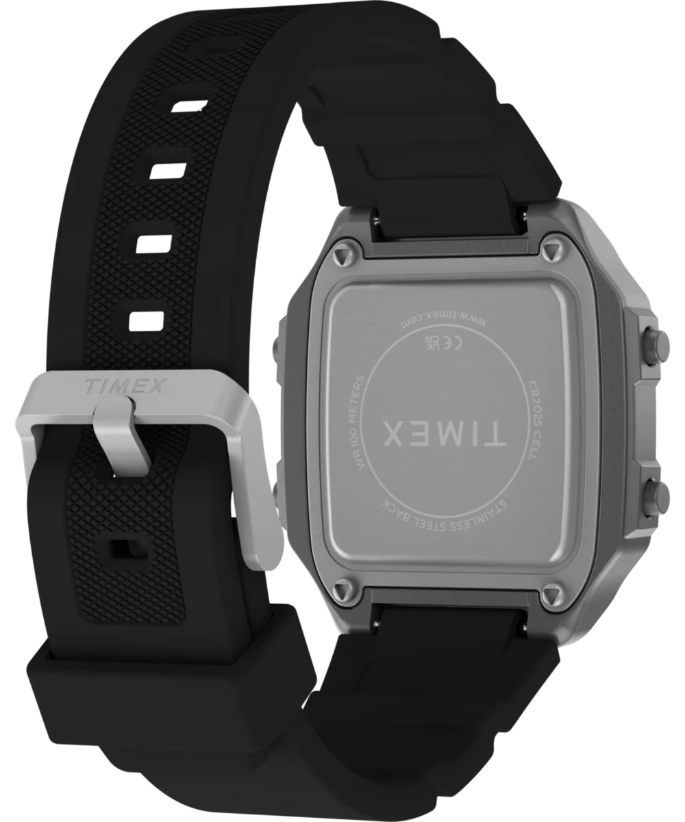 World Time Digital 40mm Resin Strap Watch - Image 5