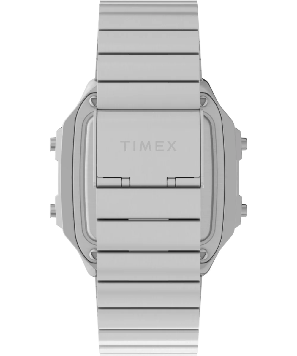 World Time Digital 40mm Stainless Steel Bracelet Watch - Image 3