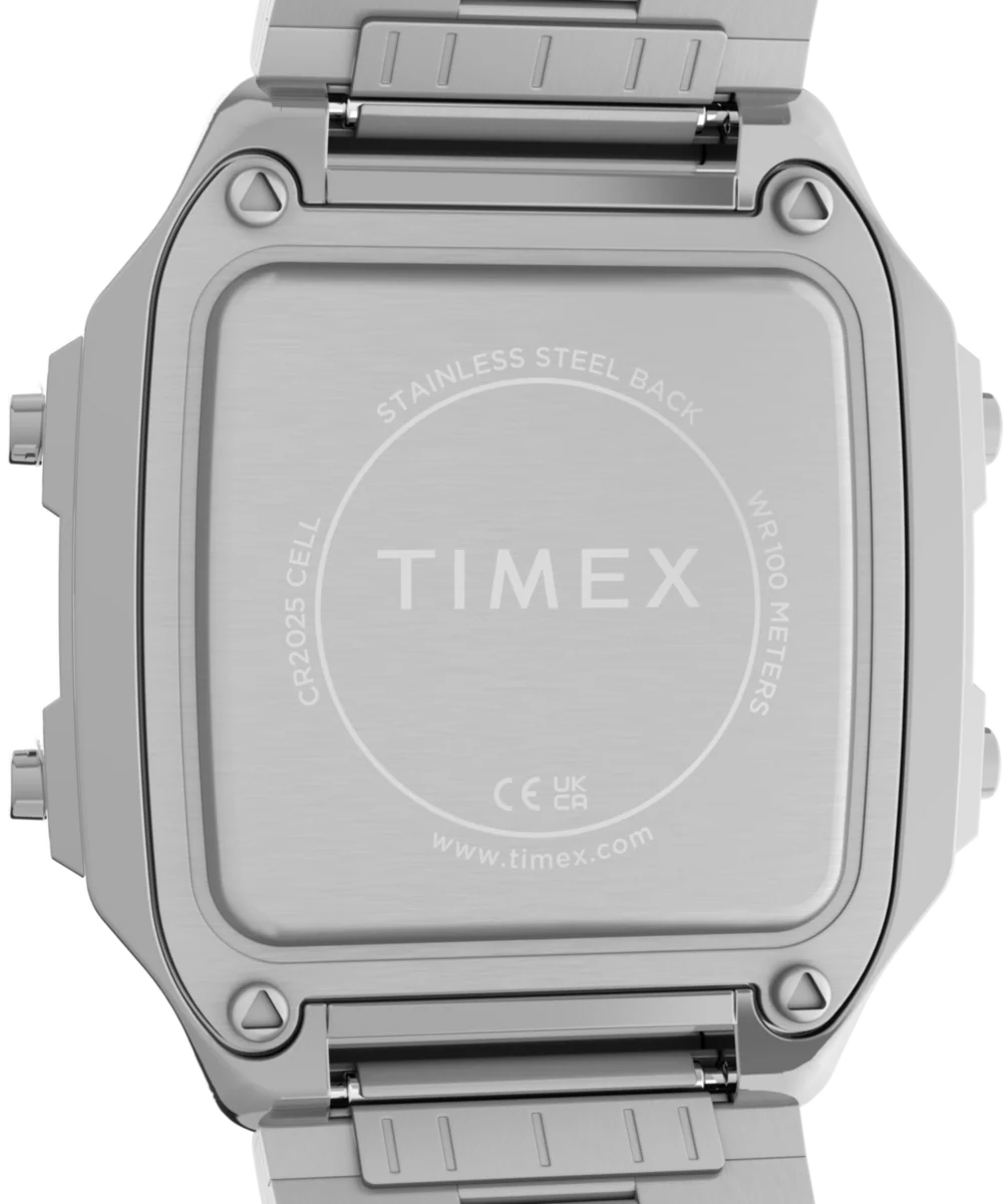 World Time Digital 40mm Stainless Steel Bracelet Watch - Image 4